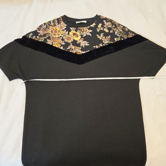 2/$20 Zara velvet floral mesh t-shirt dress, size S - Picture 7 of 13